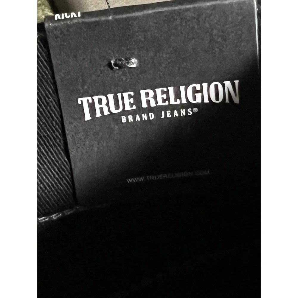 $159 NWT True Religion Ricky Flap Relaxed Jeans Black‎ WORLD TOUR BUDDHA 36x32